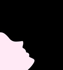 Face silhouette profil black and white illustration, people  © moonlightfever