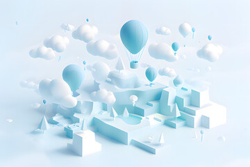 balloons on the background. Generative AI