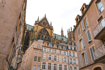 Metz Cathedral, or the Cathedral of Saint Stephen in Metz, France