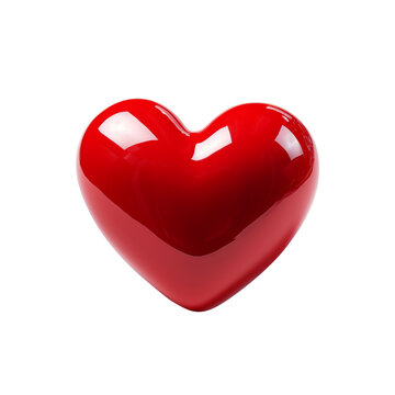 A simple red heart isolated on transparent background