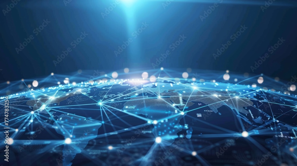Poster global network connectivity concept art - a visually striking concept art showing global network con