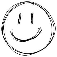 Doodle sketch style of Smile face icon vector illustration for concept design.