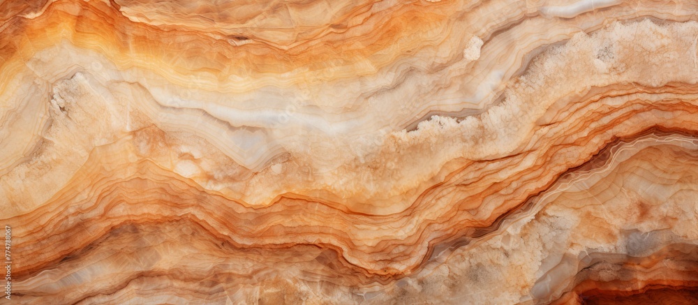Poster a detailed view of a sizeable pattern on a marble surface, showcasing intricate design and texture