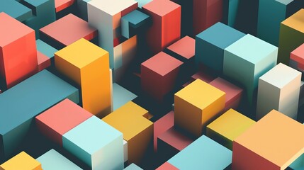 Obraz premium Geometric blocks in various sizes and colors, abstract , background
