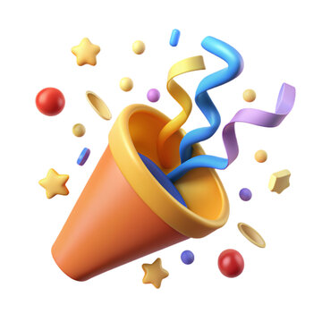 recommend clip art:  party popper and birthday confetti explosion on a transparent background, and Confetti and Party Popper Icon Design on a White Background.
                    