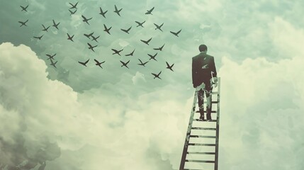 Photo of a male and professional progression symbolizing entrepreneurship.