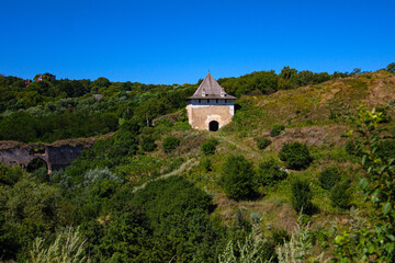 Iasi Gate leading to the Khotyn fortress, complex of fortifications situated on the hilly right bank of the Dniester in Khotyn, Western Ukraine