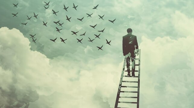 Photo of a male and professional progression symbolizing entrepreneurship.