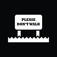 please don't walk grass icon on black