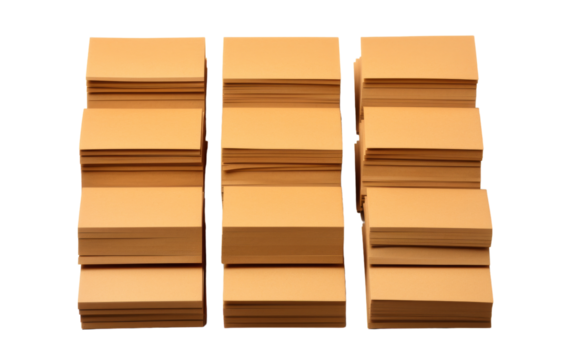 A stack of brown paper piled high, one sheet resting atop the other