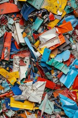 Colorful Fragmented Plastic Textures of Recycling