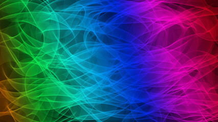 Abstract background with yellow, green, blue and pink color lines