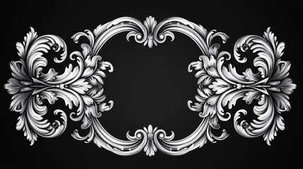 An antique Baroque floral frame with intricate Victorian flower details and ornate patterns, perfect for a decorative and elegant touch.