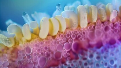 A detailed image of the acrosome the specialized structure at the tip of the head containing enzymes that aid in fertilization. . AI generation.