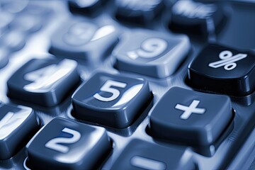 A detailed shot of the keys of a calculator emphasizing financial management and accounting