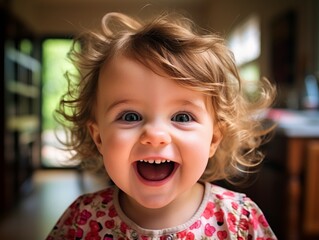 Smiling Little Girl Poses for Camera