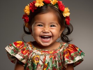 Little Girl Wearing Flower Crown