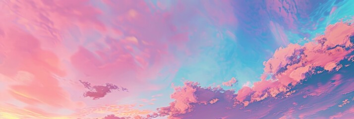 A vibrant, painterly sky texture at dawn, capturing the soft pastel hues and the sense of hope and adventure that dawns created with Generative AI Technology - obrazy, fototapety, plakaty