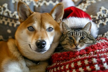 Dog and Cat Sleeping Together