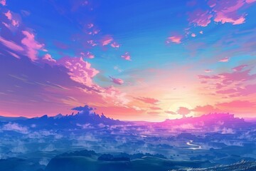 A vibrant, painterly sky texture at dawn, capturing the soft pastel hues and the sense of hope and adventure that dawns created with Generative AI Technology - obrazy, fototapety, plakaty
