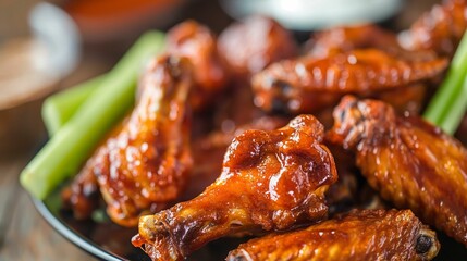 Image of perfectly cooked chicken wings.