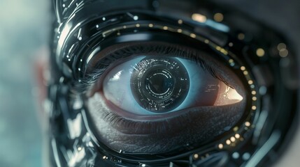 Image of futuristic cyber eye. - 774796644