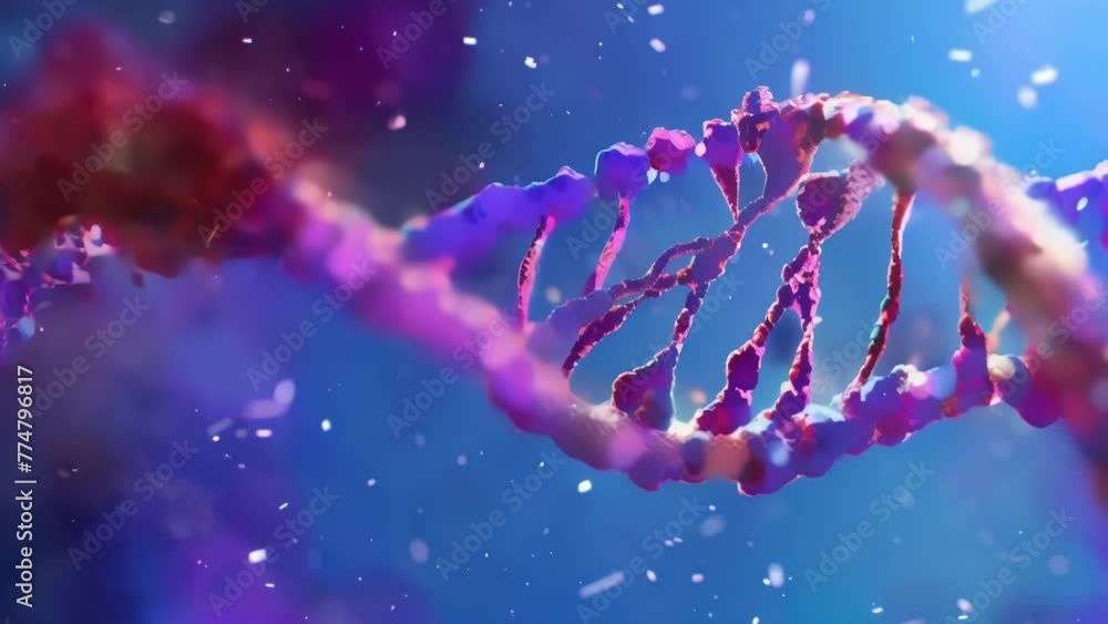 Aufkleber a microscopic image of an enzyme interacting with a segment of dna showing the intricate process of 