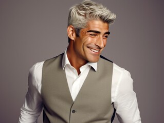 Obraz premium Smiling Man in color Suit and White Shirt
