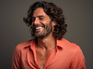 Obraz premium Smiling Man in color Suit and White Shirt
