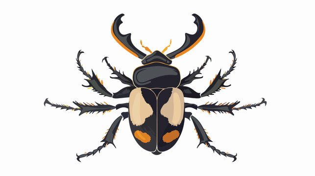 Stag beetle on white background flat vector isolated