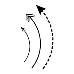 Set of simple black line arrows.