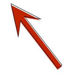 Red arrow on a transparent background