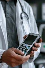 Doctor Holding Cell Phone