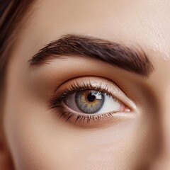 Obraz premium Close Up of Woman With Blue Eyes