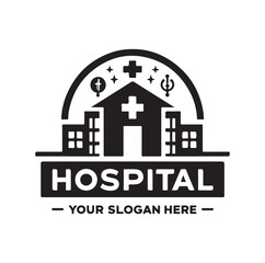 hospital logo design vector illustration