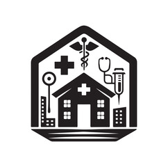 hospital logo design vector illustration