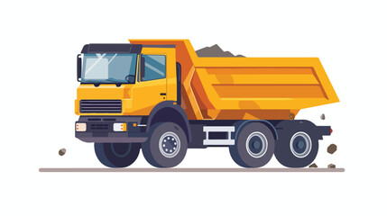 Fototapeta na wymiar Construction truck vehicle icon flat vector isolated o