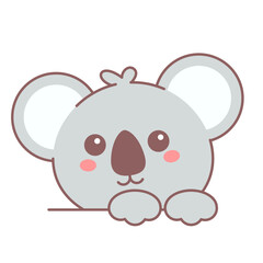 Cute Koala head icon vector isolated. Illustration of a funny baby koala smiling. Wild animal, mammal from the zoo. Funny koala face. © Derariad