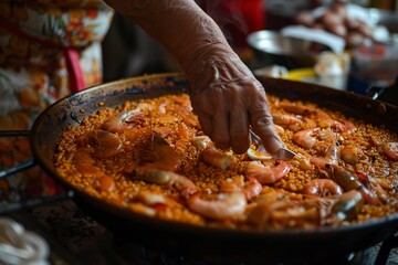 Woman Cooking a Large Pot of Food