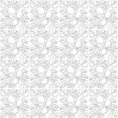 Summer garden mosaic fruit pattern : orange black and white