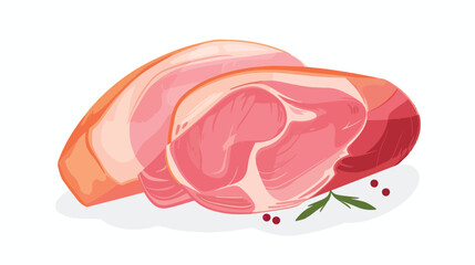 Cooking protein icon cartoon vector. Raw ham. Fresh fo