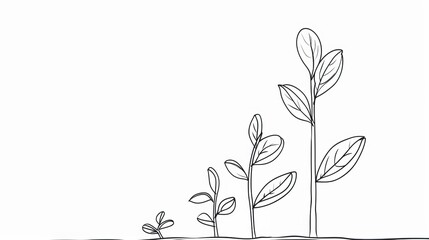 Continuous Line Drawing - Business Growth Concept