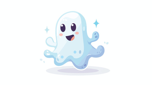 Cute cartoon ghost. Vector illustration flat vector isolated