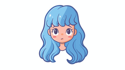 Cute charakter cartoon vector icon illustration. blue