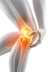 the 3d perspective bone of knee with pain