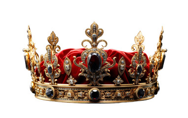 A luxurious gold crown adorned with elegant black stones on a velvet background