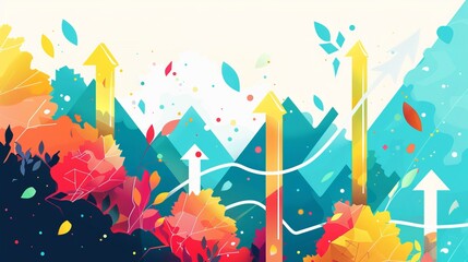 Graphical Arrow Growth - Illustrative Vector Design