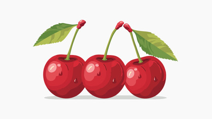 Delicious cherry fruit to healthy life flat vector isolated