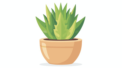 Design potted plant icon. Flat illustration of potted