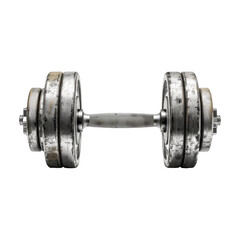 Pair of dumbbells with a silver handle